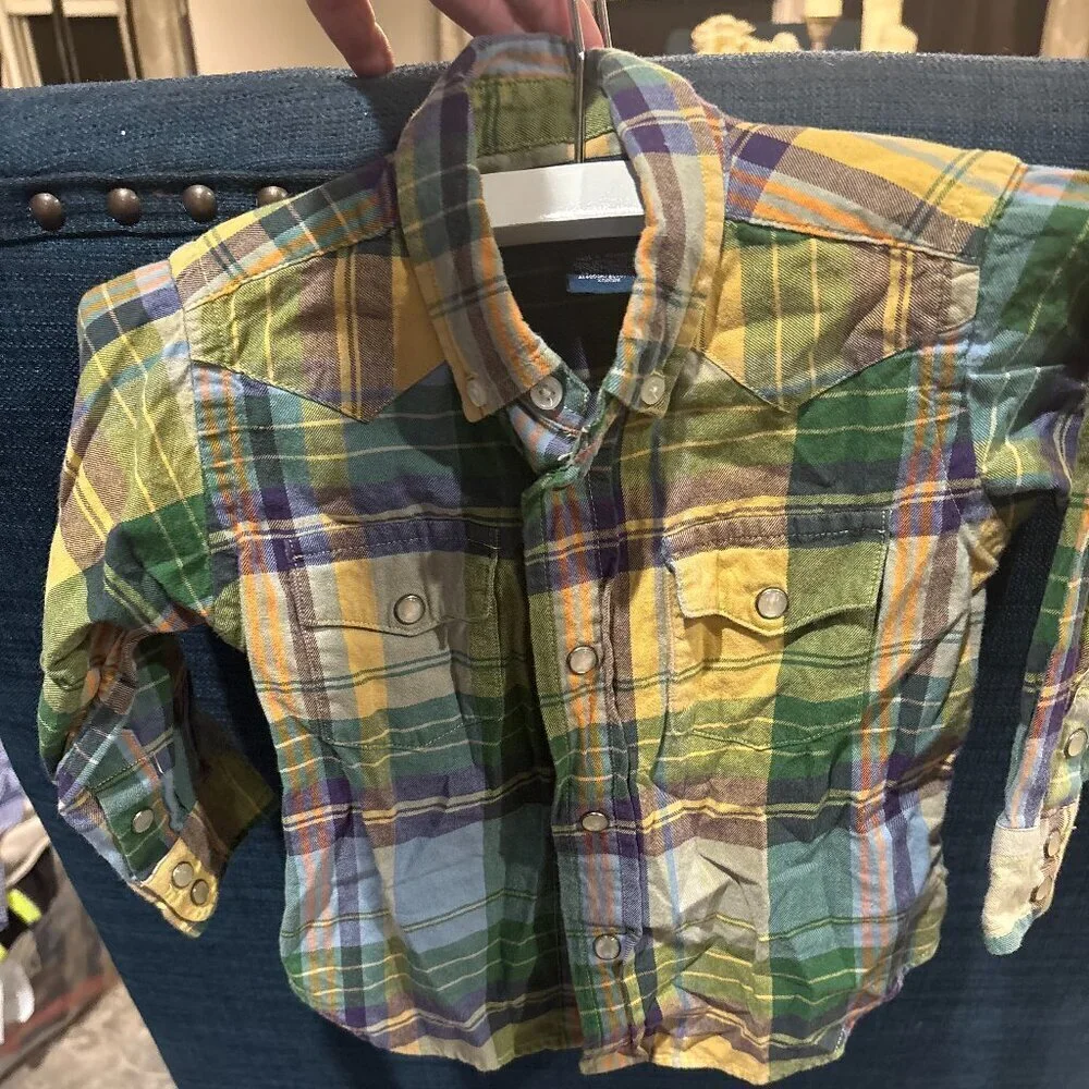Ralph Lauren Vibrant Multicolor Plaid Snap-Front Shirt. 🏇🏻🐎